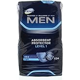 TENA Men Level 1 Incontinence Pads for Men, Light Absorbency, Discreet Daily Protection, Odor Control, 24 Count