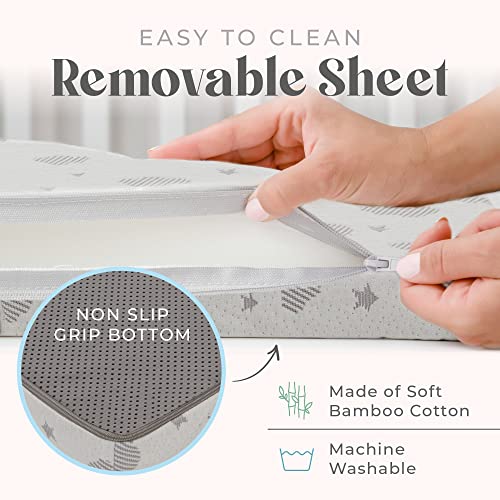 Waterproof Pack and Play Mattress Topper 38" x 26" Trifold Style