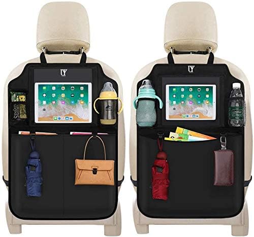 Uybag ユーワイバッグ 整理収納アドバイザー1級が監修 車用シートバックポケット 2点セット キックガード付き 車 収納 Uybag15 01 ブラック