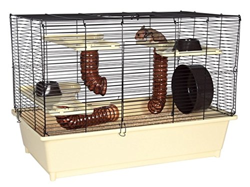 Trixie 64011 Hamsterkäfig, 62 × 46 × 36 cm, creme/braun