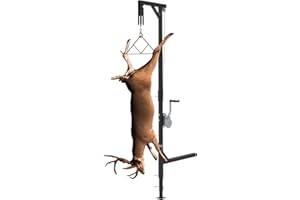 KNINE OUTDOORS Portable Game Hoist with 600 Pounds Capacity Truck Hitch Mount Deer Hanger with 360 Degree Swivel Complete Hoist Kit with Winch and Gambrel for Hunting Season Game up to 600lbs