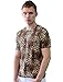 Allegra K Men Slipover Leopard Prints Stretchy Tee Shirt Medium Borwn