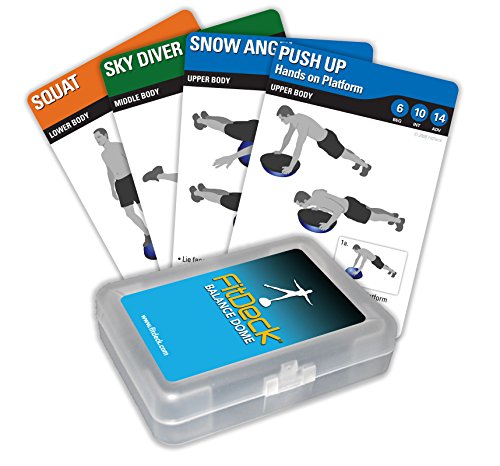 FITDECK Exercise Playing Cards for Guided Fitness Equipment Workouts, Balance Dome