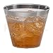 DRINKET Silver Plastic Cups 9 oz Clear/Tumblers Fancy Plastic Wedding Cups With Silver Rim 50 Ct Disposable For Party Holiday and Occasions SUPER VALUE PACK