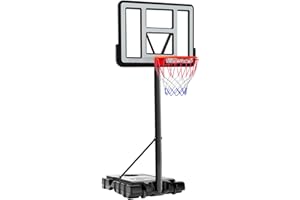 G GX9 Portable Outdoor Basketball Hoop Adjustable 4.8-10ft: Basketball Goal System for Kids, Teens & Adults in Backyard/Driveway/Indoor, 44 Inch Shatterproof Backboard and Stable Base