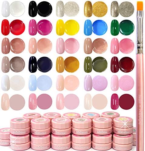 [NailRecipe(ネイルレシピ)] ジェルネイル ジェルネイルセット カラージェル ネイル 30色セット 可愛くて発色抜群 ギフト gift