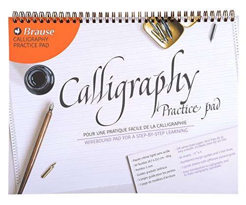 Brause 96450B Calligraphy Learning Pad DIN A4, 2 Languages FR+GB, Pack of 1