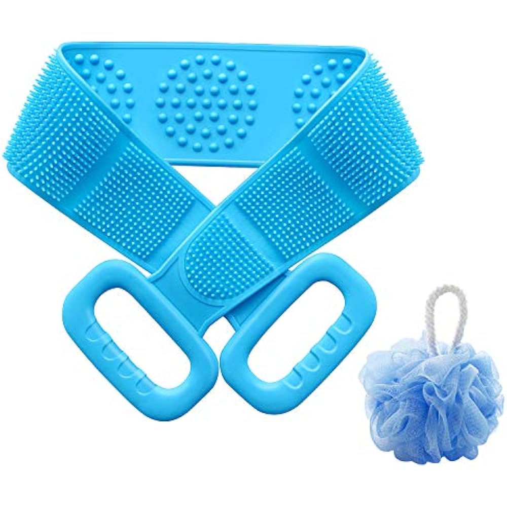 Back Scrubber For Shower With Loofah, Anseya 31.5 Inch/80cm Silicone