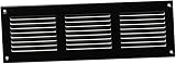 EUROPLAST 300x100mm Black Metal Air Vent Grille Cover with Insect Mesh
