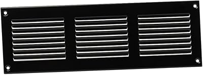 EUROPLAST 300x100mm Black Metal Air Vent Grille Cover with Insect Mesh
