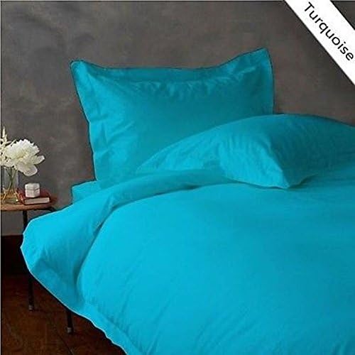 Super Quality Bed Sheets 100% Egyptian Cotton 3Peice-1Fitted Sheet+2 Pillow Case (+30 inch) Extra Deep Pocket Full XL, Turqouise Blue Solid 600 Thread Count