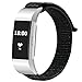 iGK For Fitbit Charge 2 Bands, Premium Woven Nylon Adjustable Replacement Bands Breathable Sport Strap with Metal Connector for Fitbit Charge 2 Black Small