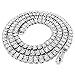 Niv’s Bling - 14K White Gold Plated Tennis Necklace - Iced 1 Row Chain, 36 Inches