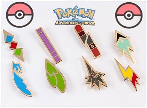 Amazon Com Pokemon Gym Badges Unova Gen 5 Unova League Ash Ketchum Cosplay Collection Set Of 8 Badges Toys Games