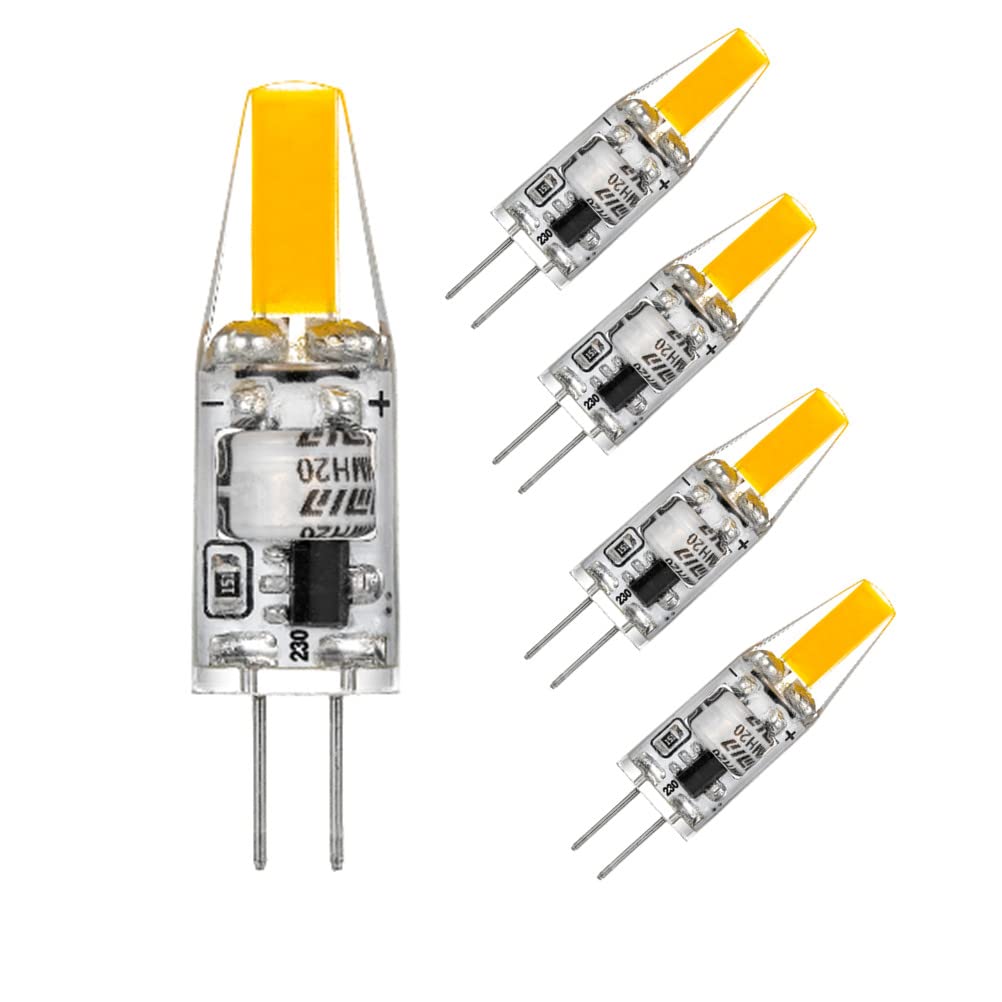 HRYSPN G4 LED Bulbs AC 220-240v, 20W Halogen Bulb Equivalent, Warm White 2700K 200LM (Pack of 5)