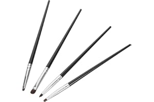 SHERCHPRY 4pcs Small Eyeshadow Brush Set Professional Thin Makeup Brushes for Detailed Eye Makeup Application
