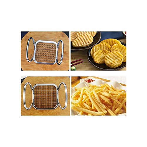 GuDoQi Multifunctional Vegetable Chopper Cutter Stainless Steel Fruit Slicer Apple Corer Divider with Ergonomic Anti-Slip Handle for Potato Onion Fruit Set of 5