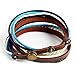 WILD-WIND (TM Christmas Multi-Strand Blue Braided Snap-fastener Adjustable Wrap Bracelet