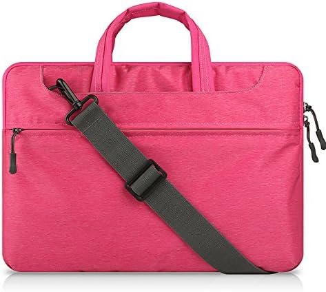 15-15.6 Inch Waterproof Laptop Shoulder Messenger Bag Sleeve Handbag Notebook Case for Macbook Pro 15.4-inch / Protective 15.6" Ultrabook ASUS Acer Dell Inspiron Lenovo HP Chromebook (hot pink)