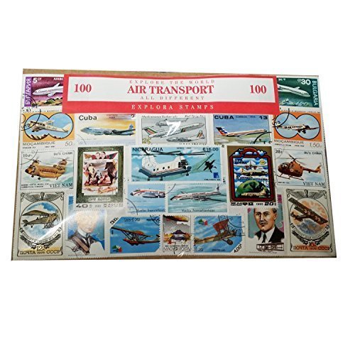 Air Transport Set of 100 Postage Stamps - World/Worldwide/All Different/Aviation, Aeroplanes, Aircraft, Helicopters Collectable Souvenir/History of Air Travel