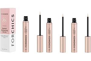 ForLash by ForChics: 3 Pack Ultimate Hormone- Free Eyelash Growth Serum for Enhanced Fuller, Thicker, Longer Lashes - Regrowth Booster, Organic Formula, Vegan & Cruelty-Free