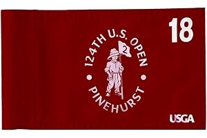 2BUT 2024 US Open Pinehurst Golf Pin Flag Practic Putting Green Golf Flag For Backyard Garden Double-Sewn 600D Nylon Miniature Pin Flag Regulation Tube Flag(Red 20"x13")