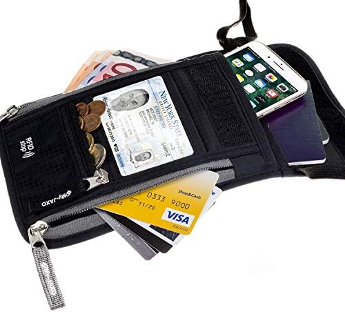 My-JAXO Premium Family Travel Neck Pouch Wallet Safety Passport Holder Keep Cash And Documents Safe for Men and Women Peace Of Mind on your Travel with RFID Blocking Black, Grey, Red 7 My-JAXO Premium Family Travel Neck Pouch Wallet Safety Passport Holder Keep Cash And Documents Safe for Men and Women Peace Of Mind on your Travel with RFID Blocking Black, Grey, Red