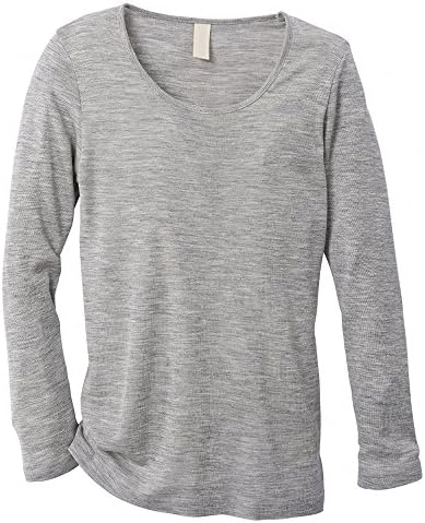 Women’s Thermal Shirt For Layering, 70% Organic Merino Wool 30% Silk (42-44/Medium, Grey)