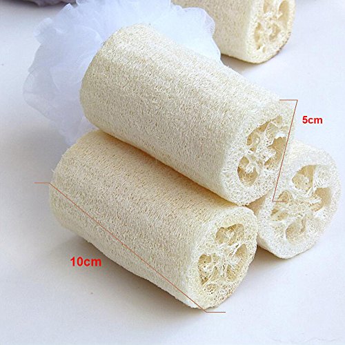 Hisight 100% Natural Loofah Body Skin Exfoliating Bath Sponge Scrubber Best Luffa Body wash Great for Skin Care in the Bath ,Spa or Shower ,Perfect size,Pack of 3 - Thumbnail 4
