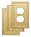 Franklin Brass W35059V-BB-C Classic Beaded Single Duplex Wall Plate/Switch Plate/Cover (3 Pack), Brushed Brass