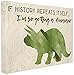 The Kids Room by Stupell I'm So Getting a Dinosaur Green Triceratops Stretched Canvas Wall Art, 16 x 20