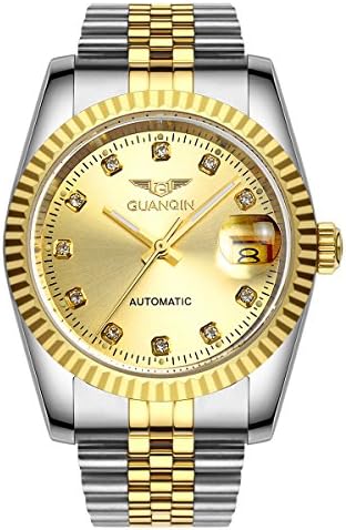 Guanqin Men's Japanese Automatic Watch with Scratch-Resistant Sapphire Crystal Lens Stainless Steel Bracelet Self…