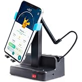 Phone Swing,Steps Counter Compatible for Pok emon Go Cellphone Pedometer | (Width Under 3.4 inches) Electric Version Non-Magnetic, Mute Stainless Steel Bearings Quick Steps Earning- White