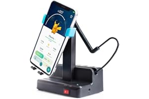 Ermorgen Steps Counter Compatible for Pok emon Go Cellphone Pedometer (Width Under 3.4 inches) Shaker Electric Version Non-Magnetic, Mute Stainless Steel Bearings Quick Steps Earning Device- Blue