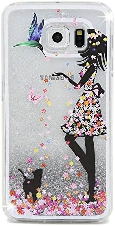 Galaxy S8 Plus Glitter Case, MACBOU Creative Bling Shine Glitter Sparkle Quicksand Liquid Cute Flowing Floating Moving Sand Case for Samsung Galaxy S8 Plus (Feed Bird)
