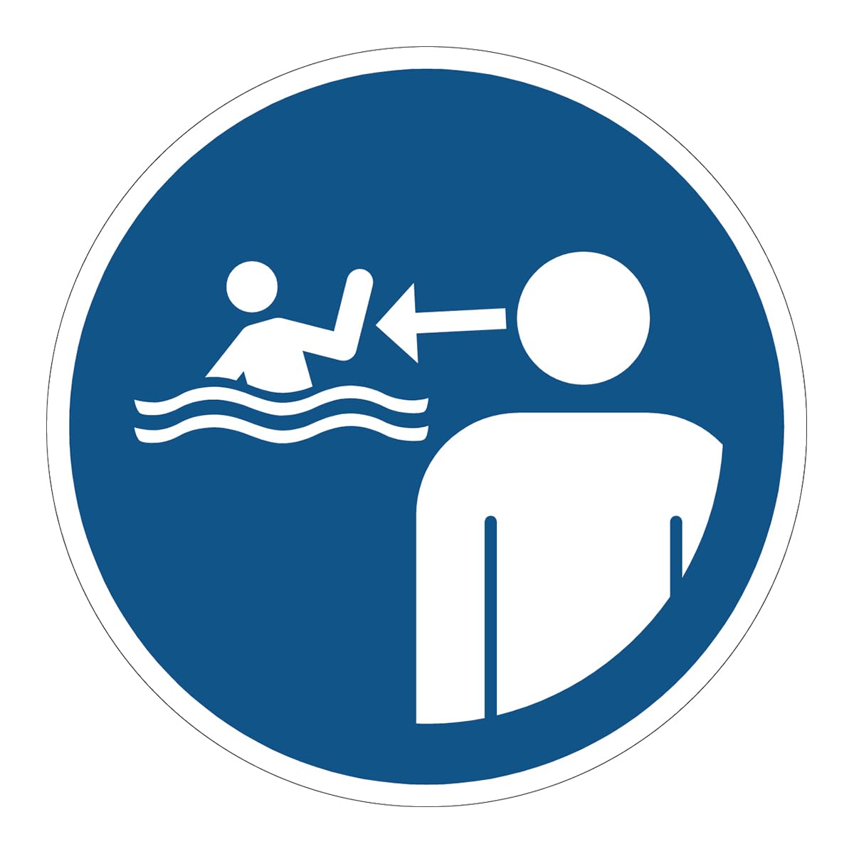 Mandatory NF ISO7010 Mandatory Mandatory Sticker - Round Laminated Laminated Sign - Water and UV Resistant - Monitor Children in Aquatic Environment - Diameter 40 cm