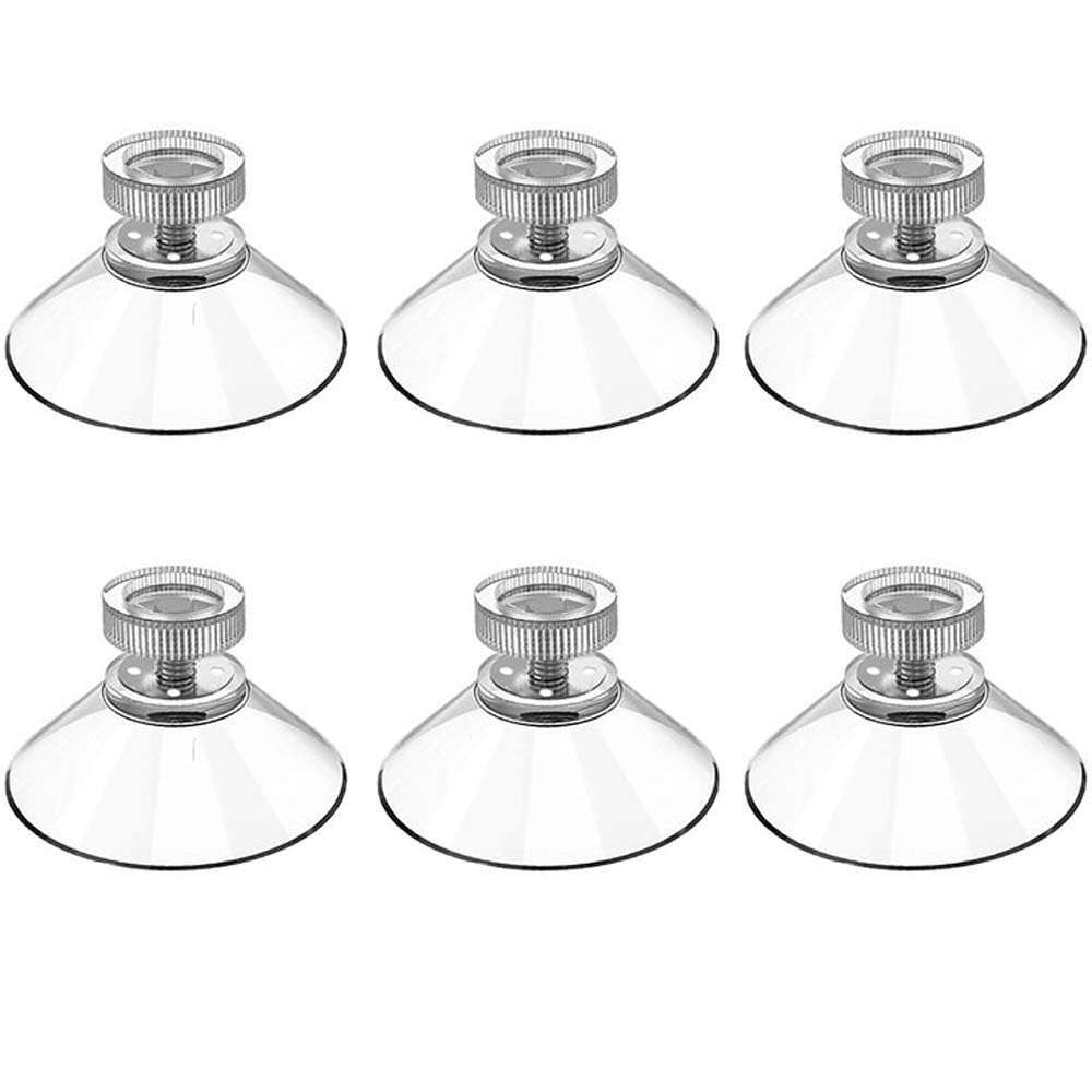 6 Pieces Suction Cup Plastic Sucker Pads Glass Suction Pads 32 mm Rubber Transparent Anti-Collision Sucker Pad with Knurled Nut Replacement for Daily Hanging Extra Strong Suction Holder