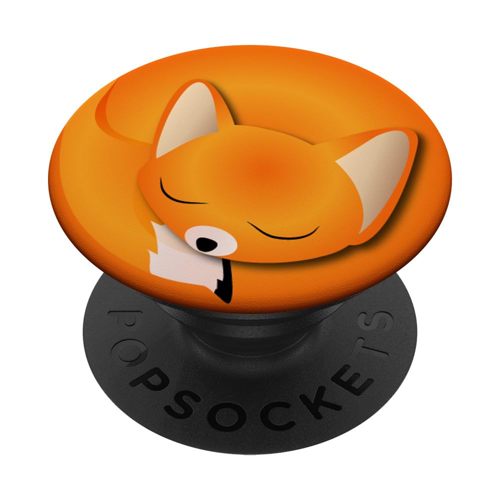 Minimalist Art Cute Fox Sleeping PopSockets Adhesive PopGrip