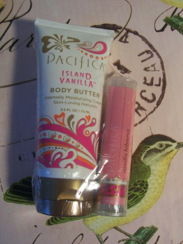 Pacifica Island Vanills Body Butter 2.5 oz and Lip Tint in Vanilla Hibiscus