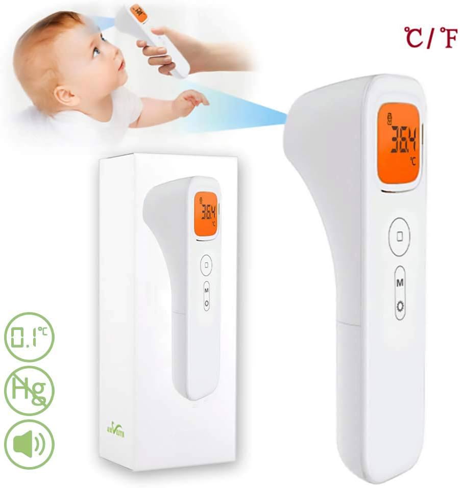 TQMB Forehead and Ear Thermometer Medical Non-Contact Digital Infrared Fever Thermometer Accurate Reading Instant with Fever Alarm and Memory Function for Toddlers Kids Adult