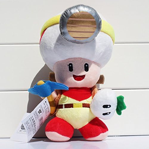 Super Mario 20cm Captain Standing Toad Plush Soft Stuffed Toy Doll Kids Gift