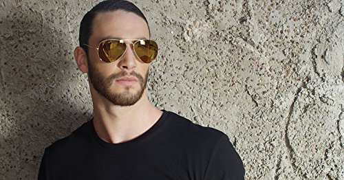 Eagle Eyes CLASSIC AVIATOR Sunglasses -Silver Stainless Steel Frame (58mm) , Polarized Lenses