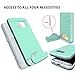 Galaxy S7 Edge Case, Teelevo [Card Slot Holder] Dual Layer Heavy Duty Shock Absorbent Wallet Case with Credit Card Slot and Kickstand [Protective Card Case] for Galaxy S7 Edge (2016) - Mint Green