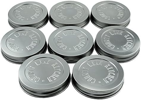 Heavy Duty Stainless Steel Mason Jar Lids with Leak Proof, Easy Opening Seals, Wide Mouth, 8 Pack
