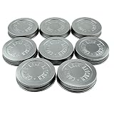 Heavy Duty Stainless Steel Mason Jar Lids by County Line Kitchen with Leak Proof, Easy Opening Seals, Wide Mouth, 8 Pack