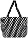 Womens Large Polka Dot Beach Tote Weekender School Gym Travel Bag (Black/White)