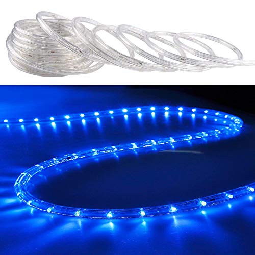 image for SURNIE 26.3ft 288 LEDs Rope String Lights, Blue, 110V, 2 Wire, Waterpr