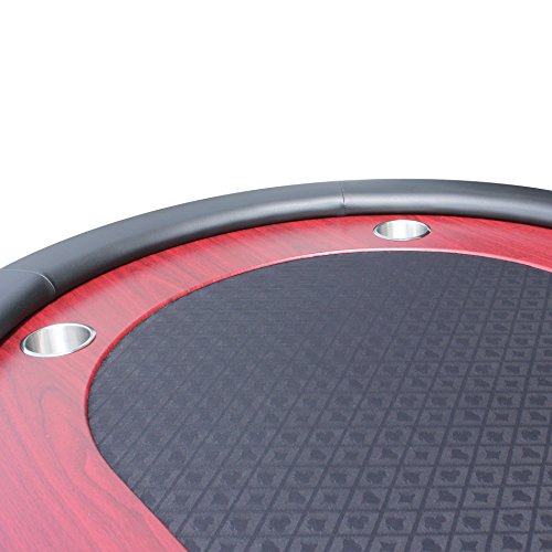 IDS Poker 96" Classic Luna Poker Table Black Speed Cloth Racetrack Chip Tray DropBox Wooden Legs