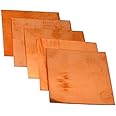 Assorted Copper Sheet Sample Pack of 5 (3" x 3") 18-20 - 22-24 - 26 Ga