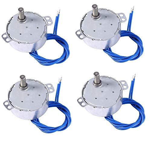 Synchronous Synchron Motor Electric Synchron Motor Turntable Motor Cup Turner Motor 110V 100-127VAC 50/60 Hz 4W 2.5-3RPM/MIN CCW/CW Direction for Hand-Made, School Project, Model or Guide Motor (4PCS)